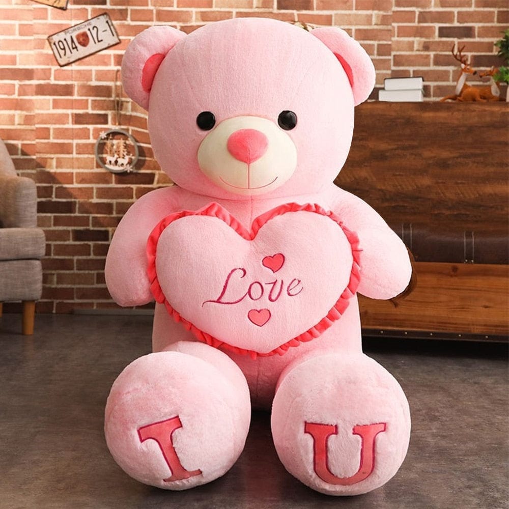 Ours en peluche géant moelleux et doux 80cm / Rose